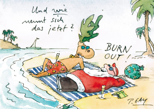 Peter Gaymann Postkarte Burn Out