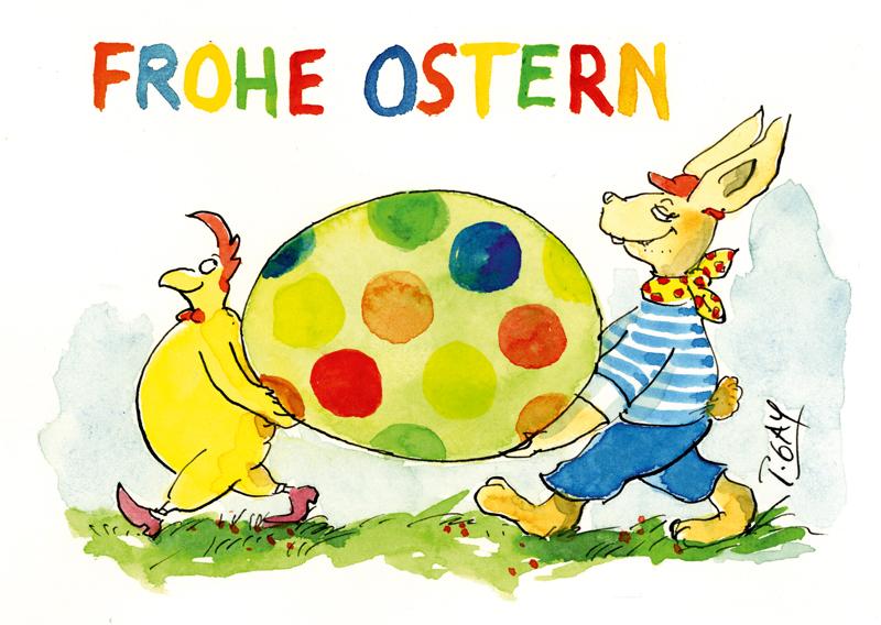 Peter Gaymann Postkarte Frohe Ostern