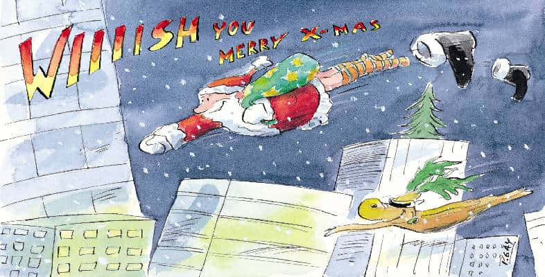 Peter Gaymann Postkarte XXL Wish you Merry X Mas