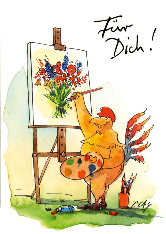Peter Gaymann Postkarte Blumen Für Dich