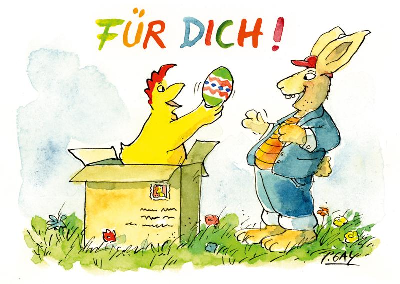 Peter Gaymann Postkarte Ostern Für Dich !