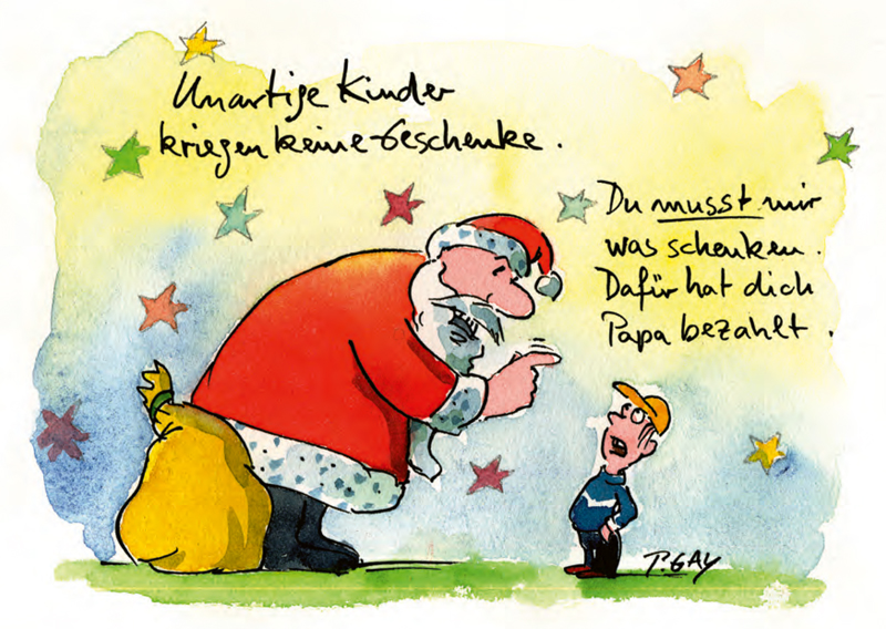 Peter Gaymann Postkarte Weihnachten Keine Geschenke