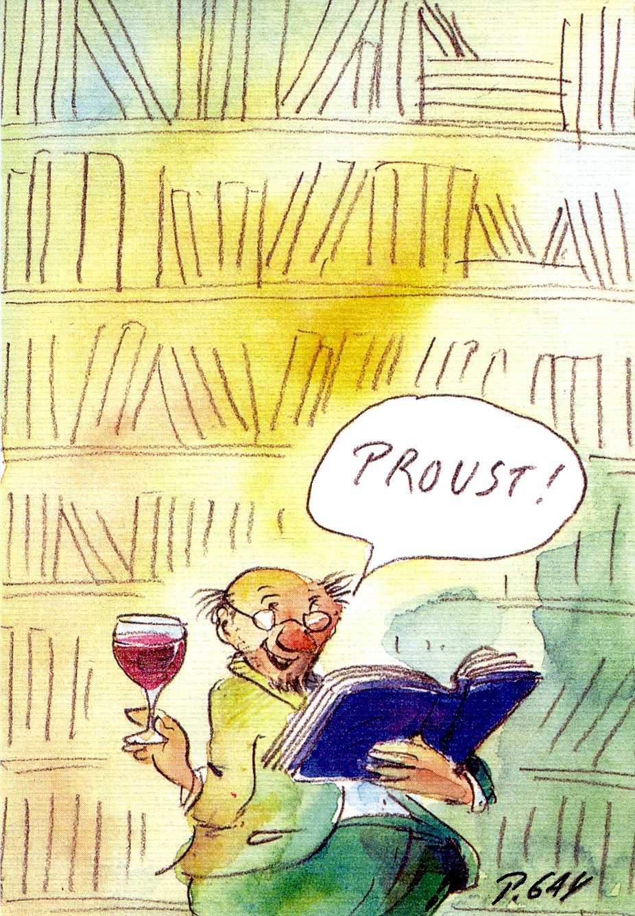 Peter Gaymann Postkarte Proust